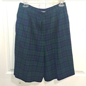 Vintage Pendleton Wool Blend Lined shorts - blue/green tartan plaid - size 10